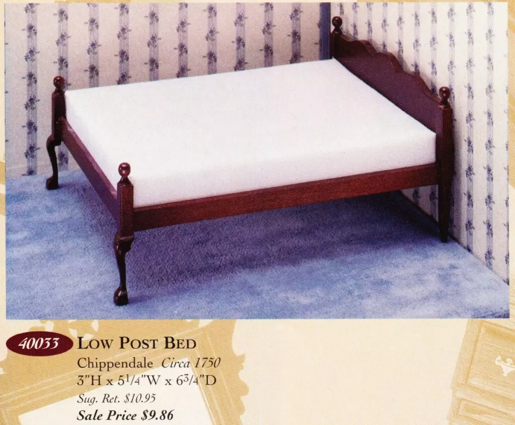 Chippendale Double Low Post Bed