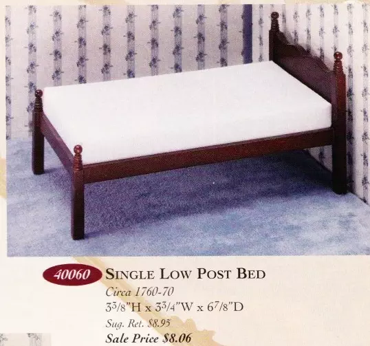 Chippendale Single Low Post Bed